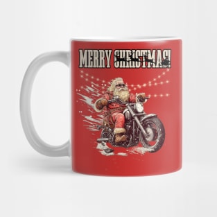 Santa Celebrate Christmas With Motorcycle Mug